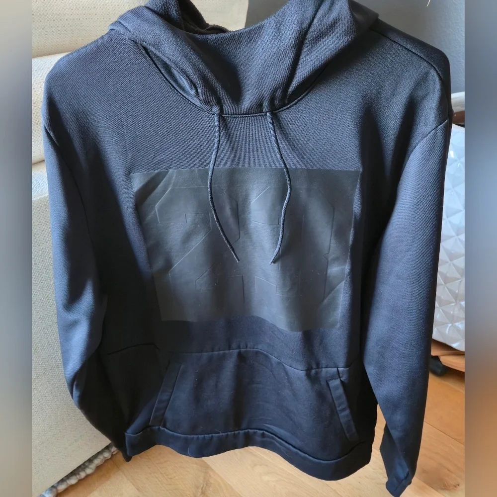 Air Jordan Rise 23 Black On Black On Black Box Pullover Hoodie Fleece Lined L